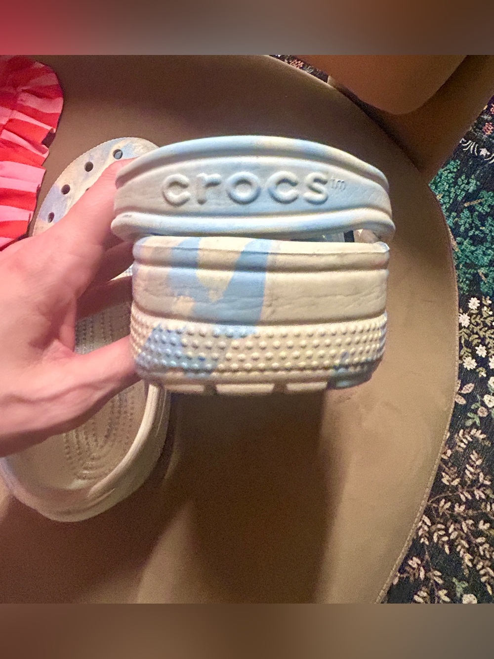 Crocs Classic Marbled Clogs • Blue & White Tie Dye • Women’s Size 7 - Picture 3 of 6